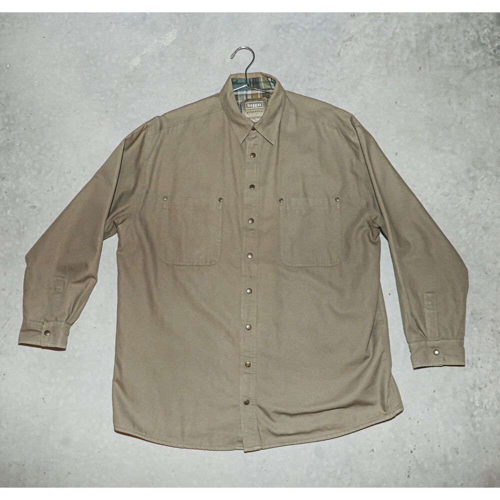 Haggar Utility Coat Cotton Jacket Casual Long Sleeve Western Shirt Size Large